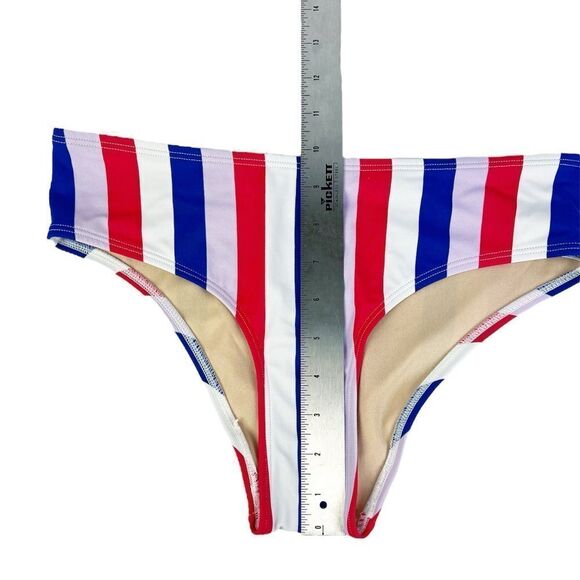 Old Navy Red White Blue Purple Striped Bikini Bottoms Small - Picture 3 of 6